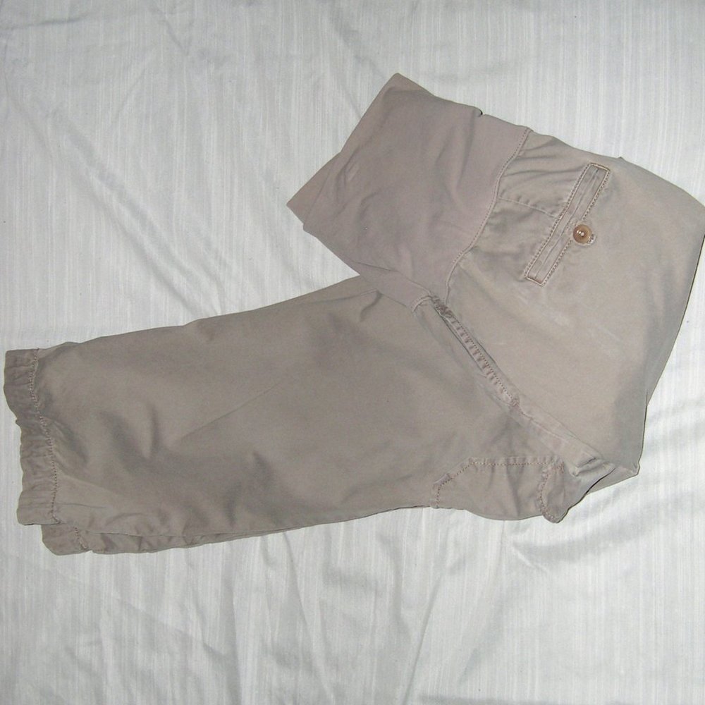 Gap Maternity 4 Tan Cargo Pants Stretchy Panel